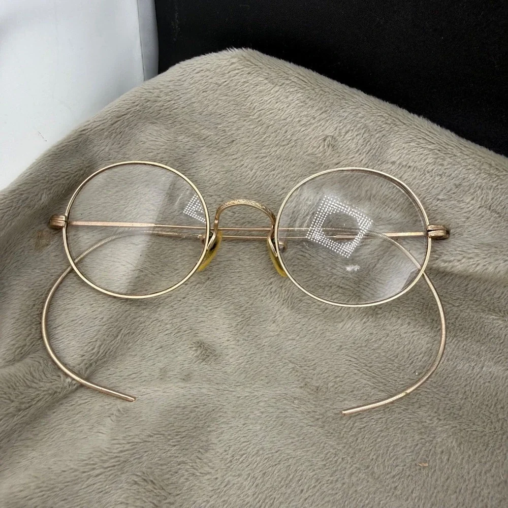 Vintage Estate Wire Frame Glasses Gold 1/10 12K GF Round Engraved